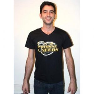 PARADISE SEEDS - MAGLIETTA UOMO CON IL LOGO DORATO - GRIGIO SCURO [XXL]