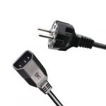 CAVO IEC PLUG (R25) + SPINA SCHUKO NERO 3X1 16A  140 CM