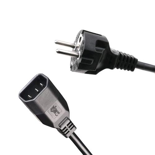 CAVO IEC PLUG (R25) + SPINA SCHUKO NERO 3X1 16A 140 CM