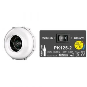 PRIMA KLIMA - ESTRATTORE CABLATO PK125-2 - Ø125 - DUE VELOCITÀ - 220/400 MC/H