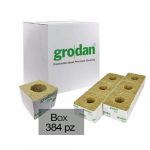 GRODAN - SCATOLA CUBETTI LANA DI ROCCIA 7.5X7.5X7.5 CM CON FORO Ø 4 CM - 384 UNITÀ