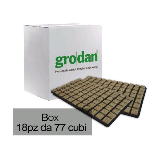 GRODAN - SCATOLA 18 VASSOI DI CUBETTI ROCKWOOL 3.6X3.6