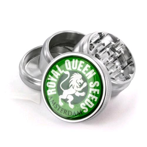 ROYAL QUEEN SEEDS - GRINDER BIG DRIP LOGO VERDE - 4 PARTI