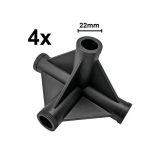 HOMEBOX - GANCIO A 4 VIE PER ASTE 22MM (2 PEZZI) - SP-4W-22